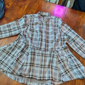 Torrid Peplum Plaid Jacket.